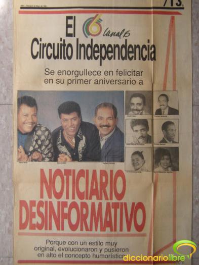 El Canal 6 (hoy Telemicro) celebra el primer aniversario del Noticiario Desinformativo, en 1992.